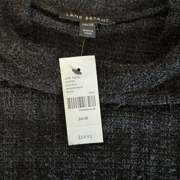 Lane Bryant Size 26/28 Oversized Chunky Knit Sweater Black Textured Lagenlook - Picture 4 of 10